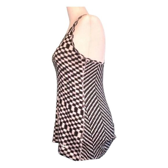 Nike Dri-Fit Slim‎ Fit Racer Back Tank Top Black White Checkered Print Athletic - Picture 3 of 8